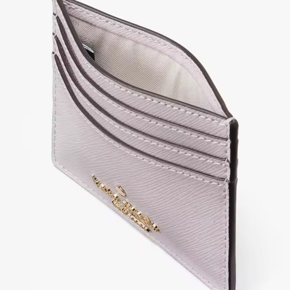 🔹️Kate Spade 🔹️ Madison Studded Pearls Slim Card Holder, Lilac NWT ✨️💜 - Picture 2 of 4